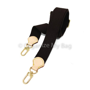 Dark Brown & Gold Strap for Bags - 1.5 Wide Nylon - Adjustable
