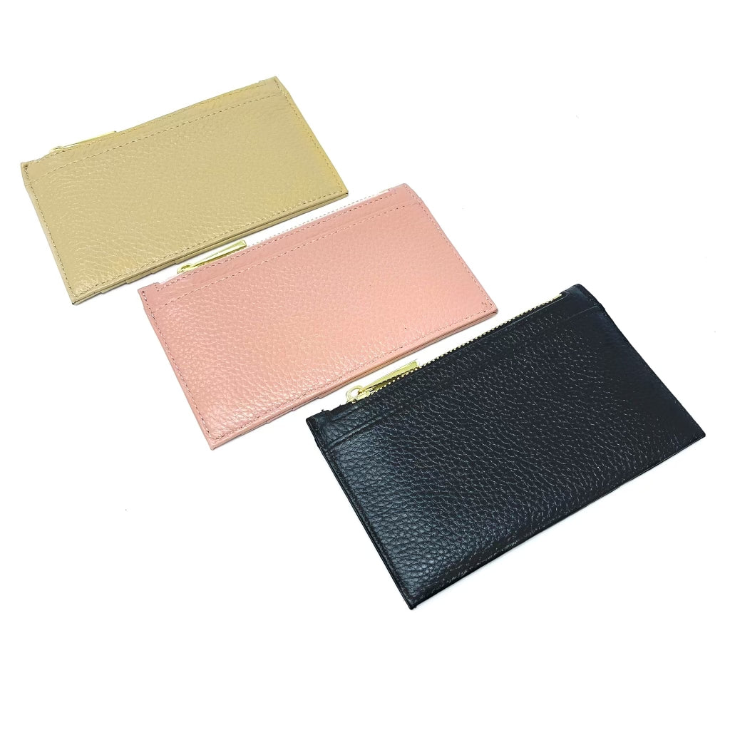 Zippered Card Holder Wallet Pink Zippered Card Holder Wallet Pink