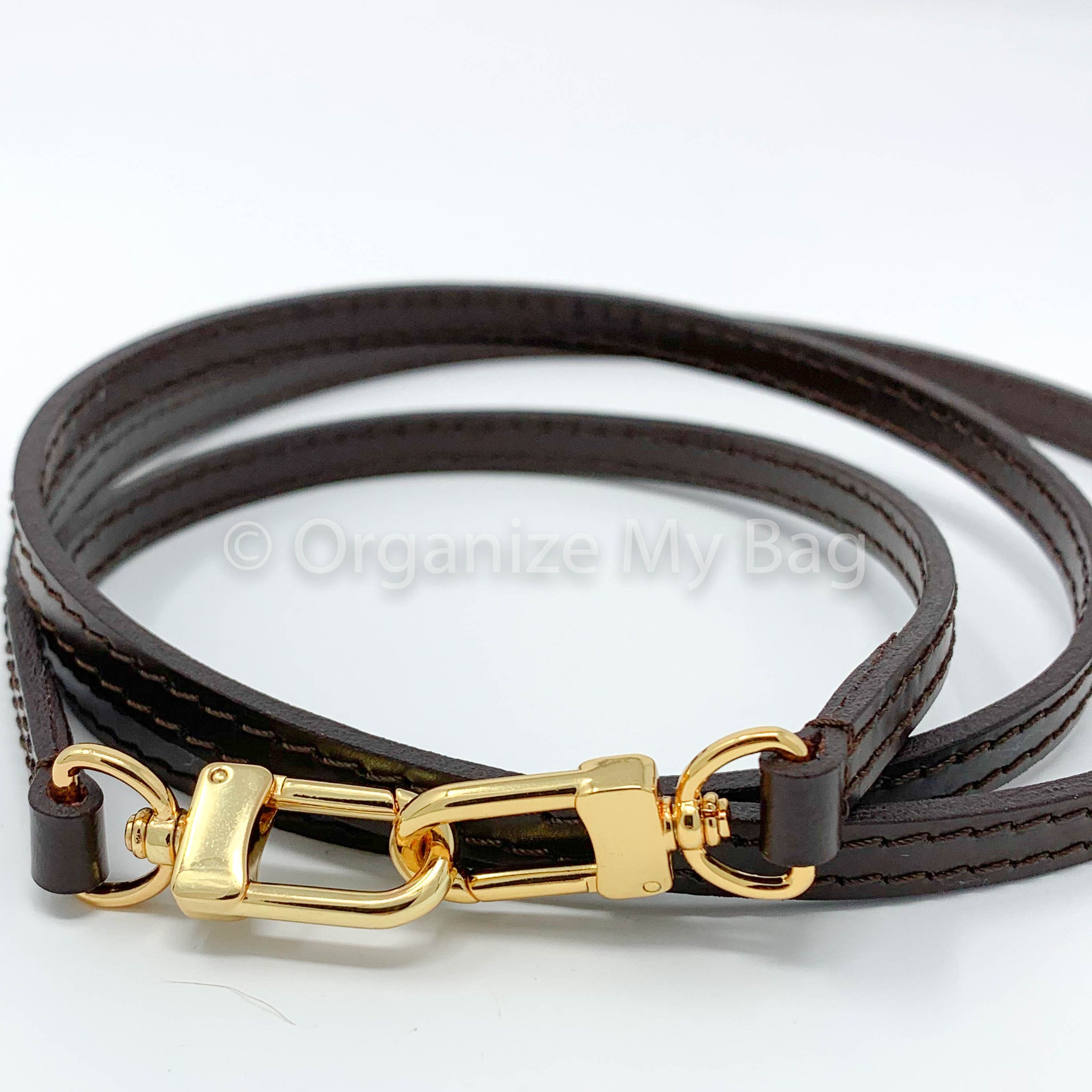 dark brown lv purse strap