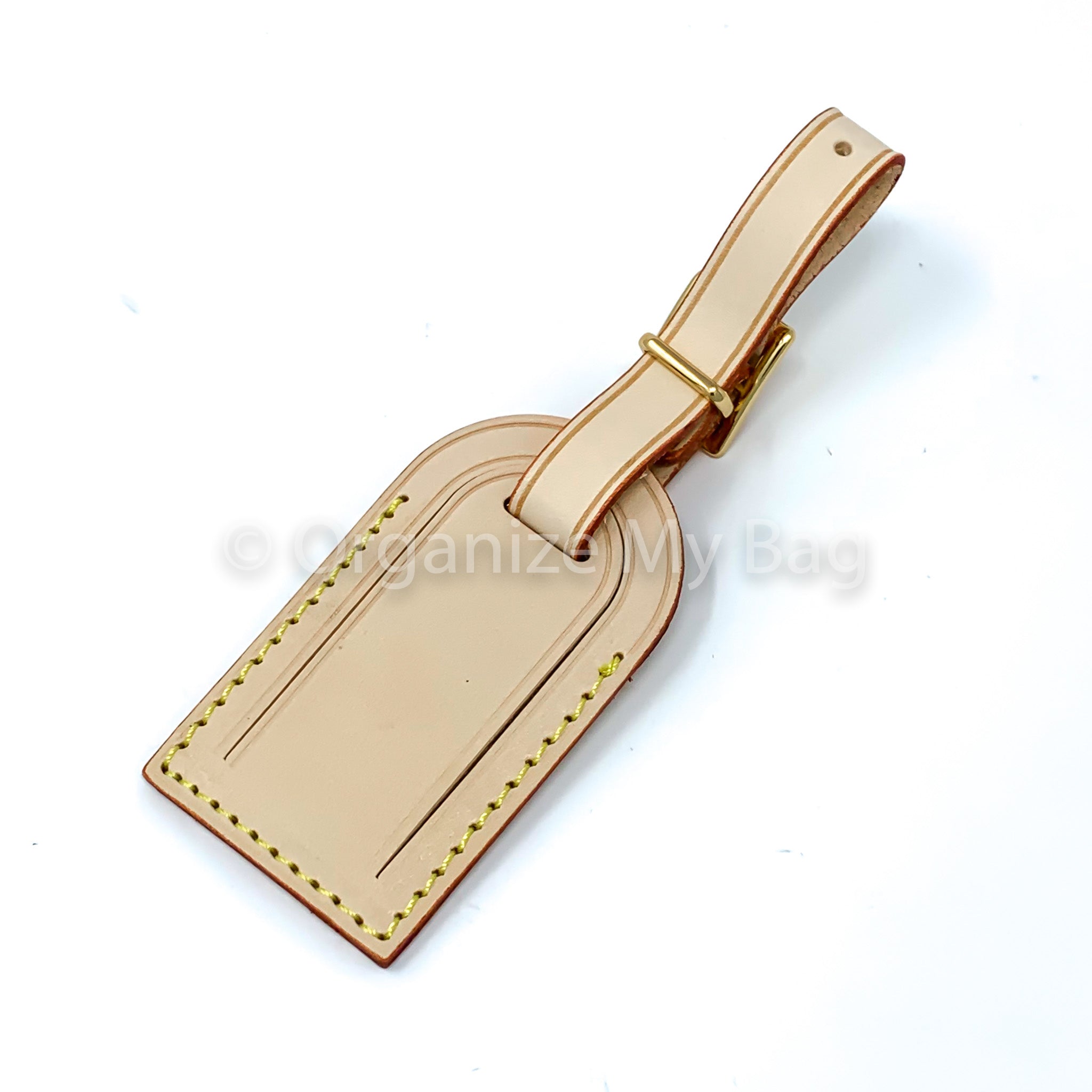 Louis Vuitton Luggage Tag Blue Toledo Small Calfskin Leather Goldtone 💫