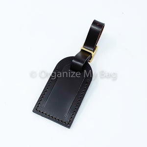 Louis Vuitton Luggage Tag Small Dark Brown Leather w brass hw T.H stamp